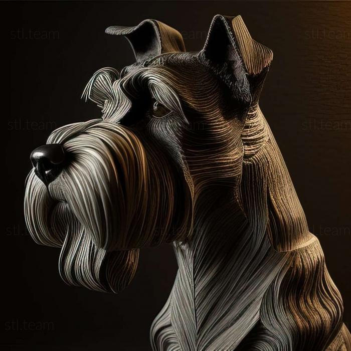 3D model Zwergschnauzer dog (STL)